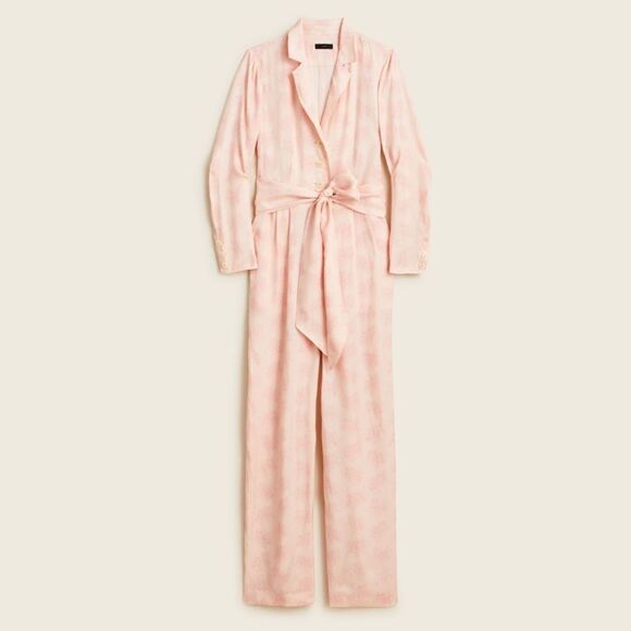 J Crew Cupro Paisley Tuxedo Jumpsuit NWT - Picture 1 of 7
